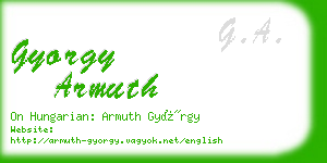 gyorgy armuth business card